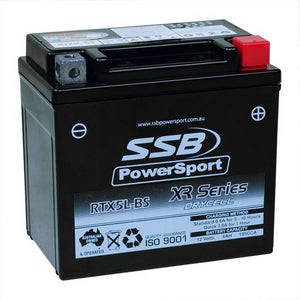 SSB RTX5L-BS XR Series AGM Motorcycle Battery - YTX5L-BS