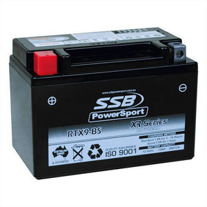 SSB RTX9-BS XR Series AGM Motorcycle Battery - YTX9-BS