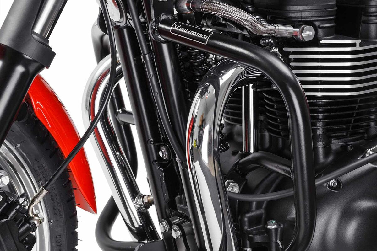 SW Motech Crash Bars - TRIUMPH BONNEVILLE T100 05-17 THRUXTON 900 05-16 BLACK